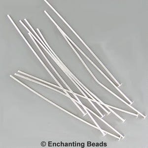 3 inch 21ga Silver-Plated Headpins 42975 (144) 21 gauge Silver Head Pins, Jewelry Findings, Head Pin Wire, Thick Head Pins, Long Head Pins image 1