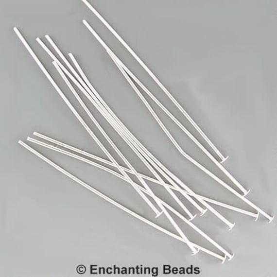 3 inch 21ga Silver-Plated Headpins 42975 (144) 21 gauge Silver Head Pins, Jewelry Findings, Head Pin Wire, Thick Head Pins, Long Head Pins