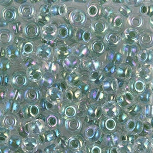 Miyuki Seed Beads 6/0 Lime Lined Crystal AB 6-277 20g in a Tube, Glass Seed Beads, Size 6 Seed Beads, Japanese Seed Beads, Round Seed Beads