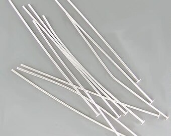 2 inch 21ga Silver-Plated Headpins 42902 (144) 21 gauge Silver Head Pins, Jewelry Findings, Head Pin Wire, Shiny Head Pins, Long Head Pins