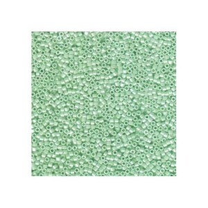 11/0 Miyuki Delica Beads Japanese Seed Beads DB1536 (7.2g), Opaque Lt Mint Green Ceylon Delica Seed Beads, Glass Seed Beads, Cylinder Beads