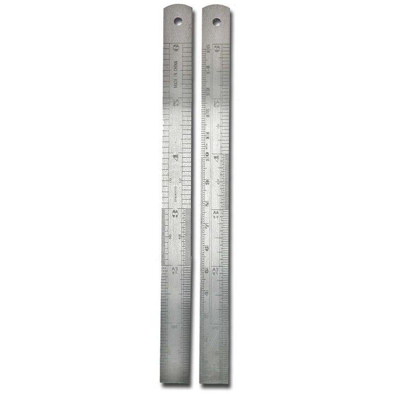 6 Inch Metal Rulers Inches And Metric Ruler 55247 2 Compact Etsy
