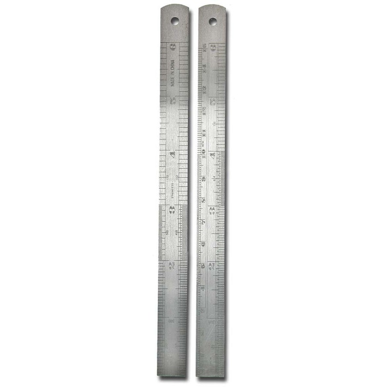 6 inch metal rulers inches metric ruler 55247 2 compact etsy
