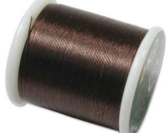 K.O. Beading Thread, Dark Brown Japanese Beading Thread 43333 55yd, KO Beading Thread, Size B Beading Thread, Pre-Waxed Nylon 330dtex