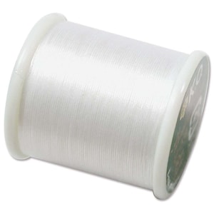 K.O. Beading Thread, White Japanese Beading Thread 43320 55 yds, KO Beading Thread, Size B Beading Thread, Pre-Waxed Nylon Beading Thread,