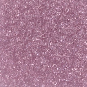 11/0 Miyuki Delica Beads 11/0 Japanese Seed Beads DB1402 (7.2g), Pale Rose Pink Transparent Delica Seed Bead Glass Seed Bead Cylinder Bead