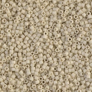 11/0 Miyuki Delica Beads Japanese Seed Beads DB388 (7.2g), Matte Opaque Bone Luster AB Delica Seed Beads,  Dark Ivory Glass Seed Beads