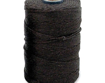 Irish Waxed Linen Thread Dk Chocolate Brown 43665 (50gr, 100yds), Crawford Irish Waxed Linen Cording, 4-Ply Waxed Linen, Linen Jewelry Cord