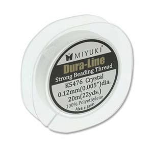 Miyuki Dura-Line Beading Thread Crystal 43738 (20meters) .12mm Size B Beading Thread, Polyethylene Thread, Miyuki Thread, Japanese Thread