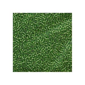 11/0 Miyuki Delica Beads 11/0 Japanese Seed Beads DB046 (7.2g), Silver Lined Lt Green Delica Seed Bead, Glass Seed Bead, Cylinder Glass Bead
