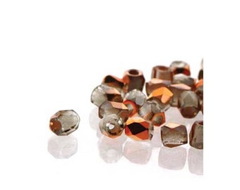 True2 Czech Firepolish Beads 2mm 18601 (600), Crystal Sunset, Tiny Round Glass Beads, Faceted Glass Beads, Czech Glass Beads