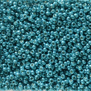 Miyuki Seed Beads 11/0 11-5113 Duracoat Galvanized Capri Blue Round Seed Beads, Glass Seed Beads, Size 11 Seed Beads