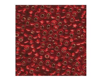 6-140S, Miyuki 20g Silver Lined Red-Orange 6-140S, Miyuki 20g Silver Lined Red-Orange