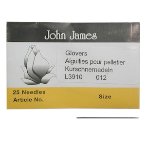 John James Glovers Needles Size 12 43606 Size 12 Leather Needles, Glovers Bulk Pack Needle, Craft Needles, John James Needle L3910
