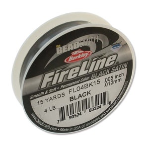 Fireline Braided Beading Thread Size D Gray 41449 50yd .006in Pre-waxed  Thread, Smoke Gray Fireline Thread, Beading Thread, Beadwork Thread 