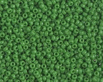 Miyuki Seed Beads 11/0 Opaque Jade Green 11-411 24g Japanese Seed Beads, Size 11 Seed Beads, Glass Seed Beads, Rocaille Bead, 11/0 Seed Bead