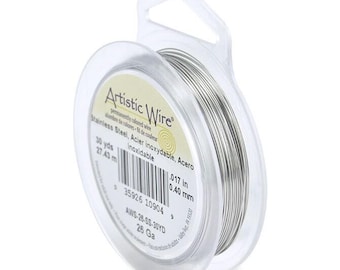 Artistic Wire 26 gauge Stainless Steel 41893 Round Wire, Jewelry Wire, Craft Wire, Stainless Steel Wire, Wire Wrapping, Stainless Wire