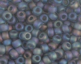 Miyuki Seed Beads 6/0 Matte Transparent Gray AB 6-152FR 20g in Tube, Glass Seed Beads, Size 6 Seed Bead, Japanese Seed Bead, Round Seed Bead