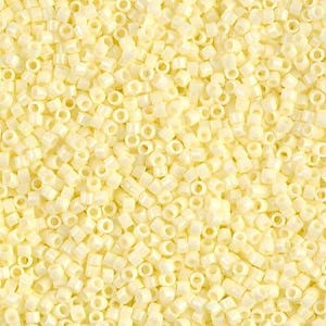 11/0 Miyuki Delica Beads 11/0 Japanese Seed Beads DB1491 (7.2g), Opaque Pale Yellow Delica Seed Beads, Glass Seed Beads, Cylinder Beads