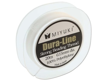 Miyuki Dura-Line Beading Thread Crystal 43742 (20meters) .15mm Size D Beading Thread, Polyethylene Thread, Miyuki Thread, Japanese Thread