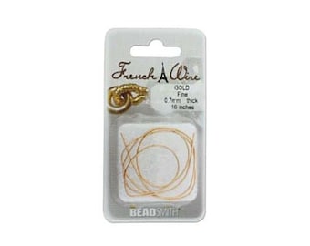 French Wire Bullion New Gold Color 43790 (Fine, .7mm, 16 inches) Fine French Wire, Gold Bullion Wire, Flexible Thread Protection