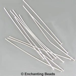 4 inch 21ga Silver-Plated Headpins 42978 (144) 21 gauge Silver Head Pins, Jewelry Findings, Head Pin Wire, Thick Head Pins, Long Head Pins