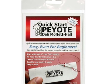 Tarjetas de inicio rápido para peyote con cuentas de tamaño 15 (3 tarjetas de inicio), cuentas de semillas, cuentas Delica, tarjetas para tejido en ángulo recto, instrucciones de peyote.