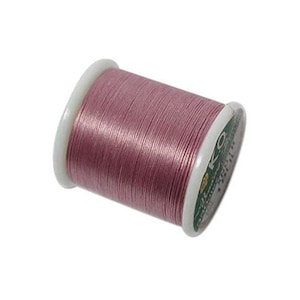 K.O. Beading Thread, Rose Pink Japanese Beading Thread 43327 55yd, KO Beading Thread, Size B Beading Thread, Pre-Waxed Nylon Beading Thread,