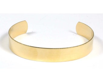 Brass Cuff Bracelet for Beading, Stamping, Embellishing, 43375 , 0.5in Flat Cuff Bracelet, Cuff Blank, Beading Cuff Base, Beadwork Bangle
