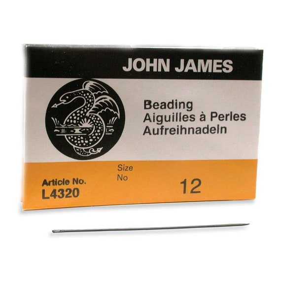 John James English Beading Needles L4320E-12, Size #12, 2 Inches, 5 Pieces