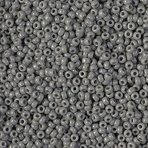 Miyuki Seed Beads 11/0 Opaque Falcon Gray 11-499 24g, Round Seed Beads, Glass Seed Beads, Size 11 Seed Beads, Japanese Seed Beads