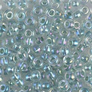 Miyuki Seed Beads 6/0 Seafoam Lined Crystal AB 6-263 20g in a Tube, Glass Seed Beads, Size 6 Seed Beads, Japanese Seed Bead, Round Seed Bead