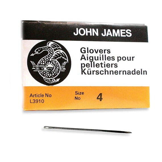 John James Glovers Needles Size 4 43601 Size 4 Leather Needles, Glovers  Bulk Pack Needle, Craft Needles, John James Needle L3910 