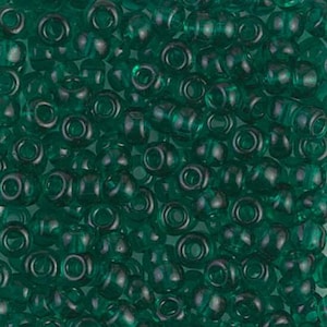 Miyuki Seed Beads 6/0 Transparent Emerald 6-147 20g in Tube, Green Glass Seed Beads, Size 6 Seed Beads, Japanese Seed Beads, Round Seed Bead