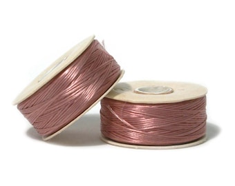 Nymo Beading Thread Size B Rosy Mauve 43913 (2 bobbins) Pink Nymo Beadwork Thread, Sewing Thread, Needleweaving Thread Needlework Thread