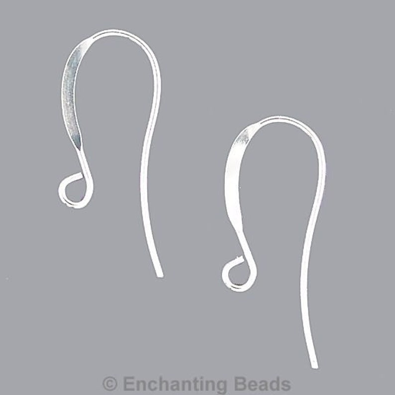 French Hook Earrings Silver-Plated 41054 144 Fish Hook Earrings, Silver Ear Wires, Silver Earrings, Silver French Hook Ear Wires image 2