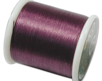 K.O. Beading Thread, Dark Purple Japanese Beading Thread 43332 55yd, KO Beading Thread, Size B Beading Thread, PreWaxed Nylon Beading Thread