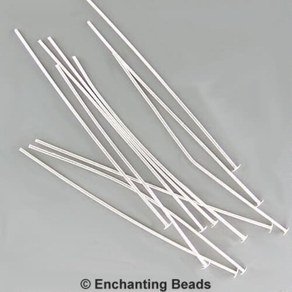 4 inch 21ga Silver-Plated Headpins 42978 (144) 21 gauge Silver Head Pins, Jewelry Findings, Head Pin Wire, Thick Head Pins, Long Head Pins