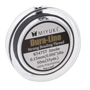 ミユキ デュラライン ビーズ糸 スモークグレー 43745 (50メートル) 0.15 mm サイズD ビーズ糸、ポリエチレン糸、ミユキ糸、日本製糸
