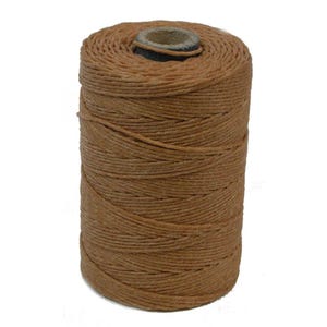 Irish Waxed Linen Thread Butterscotch Brown 43678 (50gr, 100yds), Crawford Irish Waxed Linen Cording, 4-Ply Waxed Linen, Linen Jewelry Cord