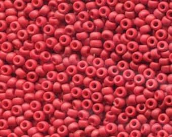 Miyuki Seed Beads 6/0 6-2040 20grams Matte Metallic Dark Maroon Red Glass Seed Beads, Size 6 Seed Bead, Japanese Seed Bead, Round Seed Bead