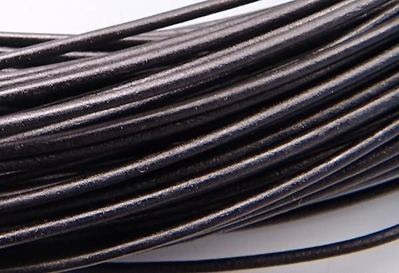 1.5mm Black Greek Leather Round Cord 42470 (5 meters), Jewelry Cording,  Necklace Cord, Bracelet Cord, 1.5mm Cording, 1.5mm Leather Cording