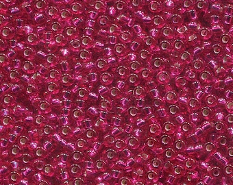 Miyuki Seed Beads 11/0 Silver-Lined Raspberry 11-1436 24g Glass Size 11 Japanese Seed Bead, Size 11 Seed Bead, Silver Lined Seed Bead