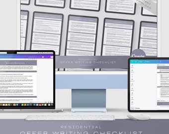 Residential Offer Checklist | Real Estate Agent Tool | Editable Canva Template | Step-by-Step Guide for Agents | Instant Download