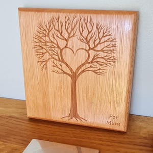 Decoración grabada del árbol de la vida (personalizada)