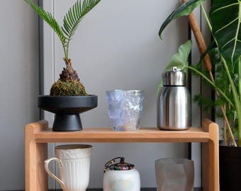 Handmade Natural Wood Shelf: Kitchen Coffee Mug Organizer