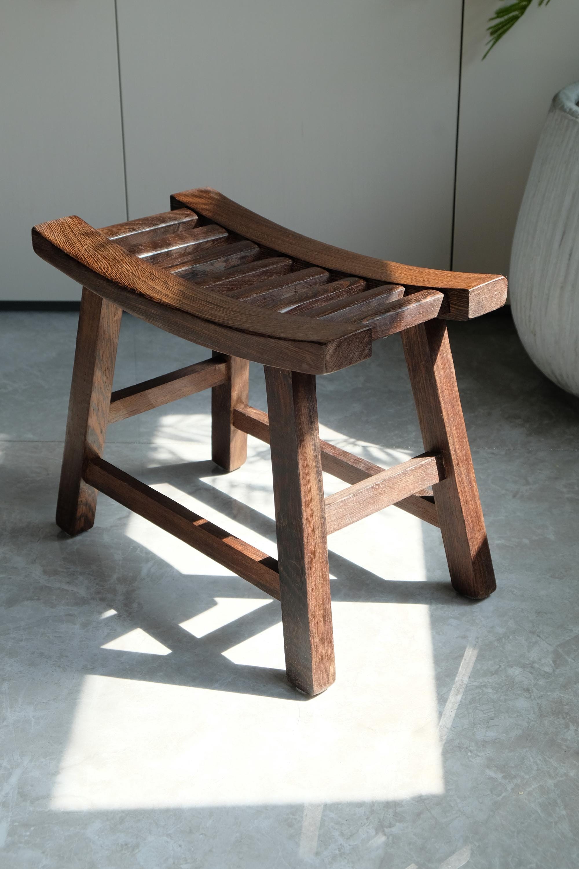 Handcrafted Wenge Wood Stool | Slatted Seat Plant Stand - Etsy