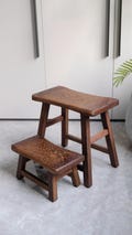 Handmade Wenge Wood Step Stool: Rustic Foot Rest