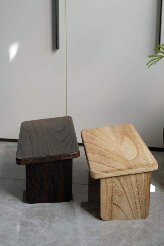 Handmade Paulownia Wood Meditation Stool | Kneeling Zen Bench