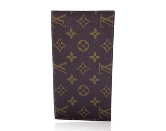 Authentique portefeuille vintage Louis Vuitton en toile monogrammée pour chéquier